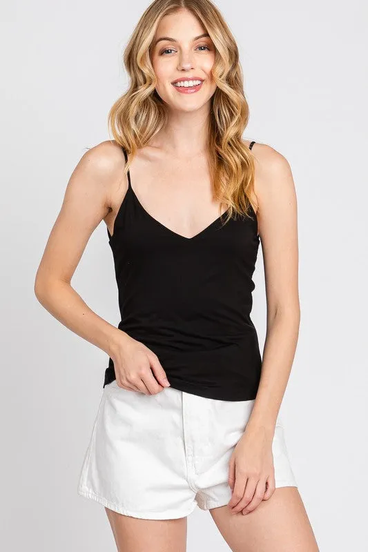 Black Double Layer Cami Top
