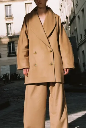 Camel Cashmere Wool Cabana Jacket