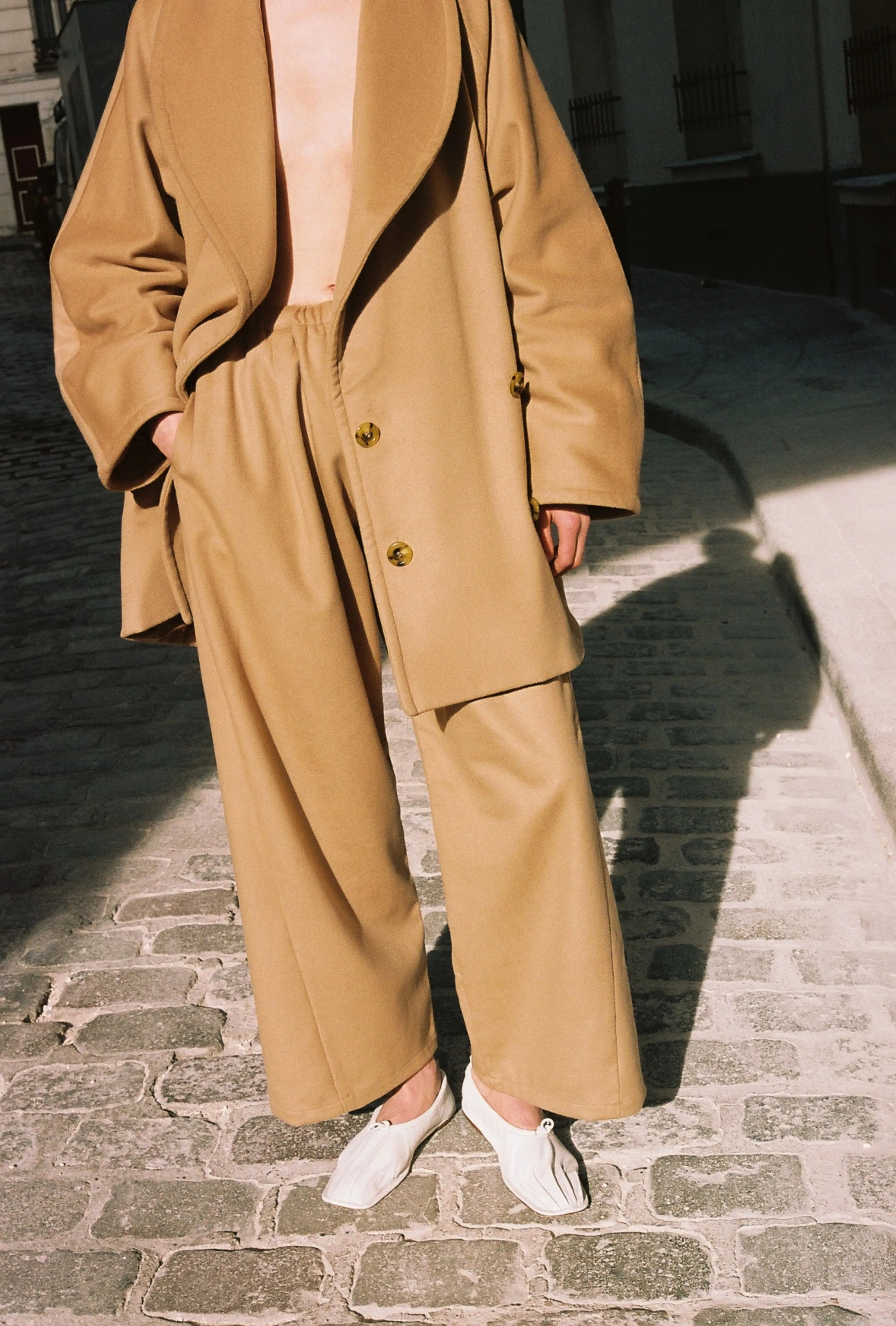 Camel Cashmere Wool Cabana Jacket