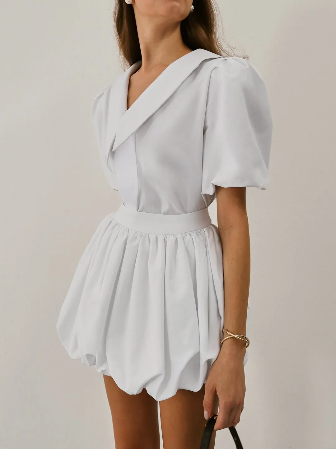 Christa Puffball Skort | White
