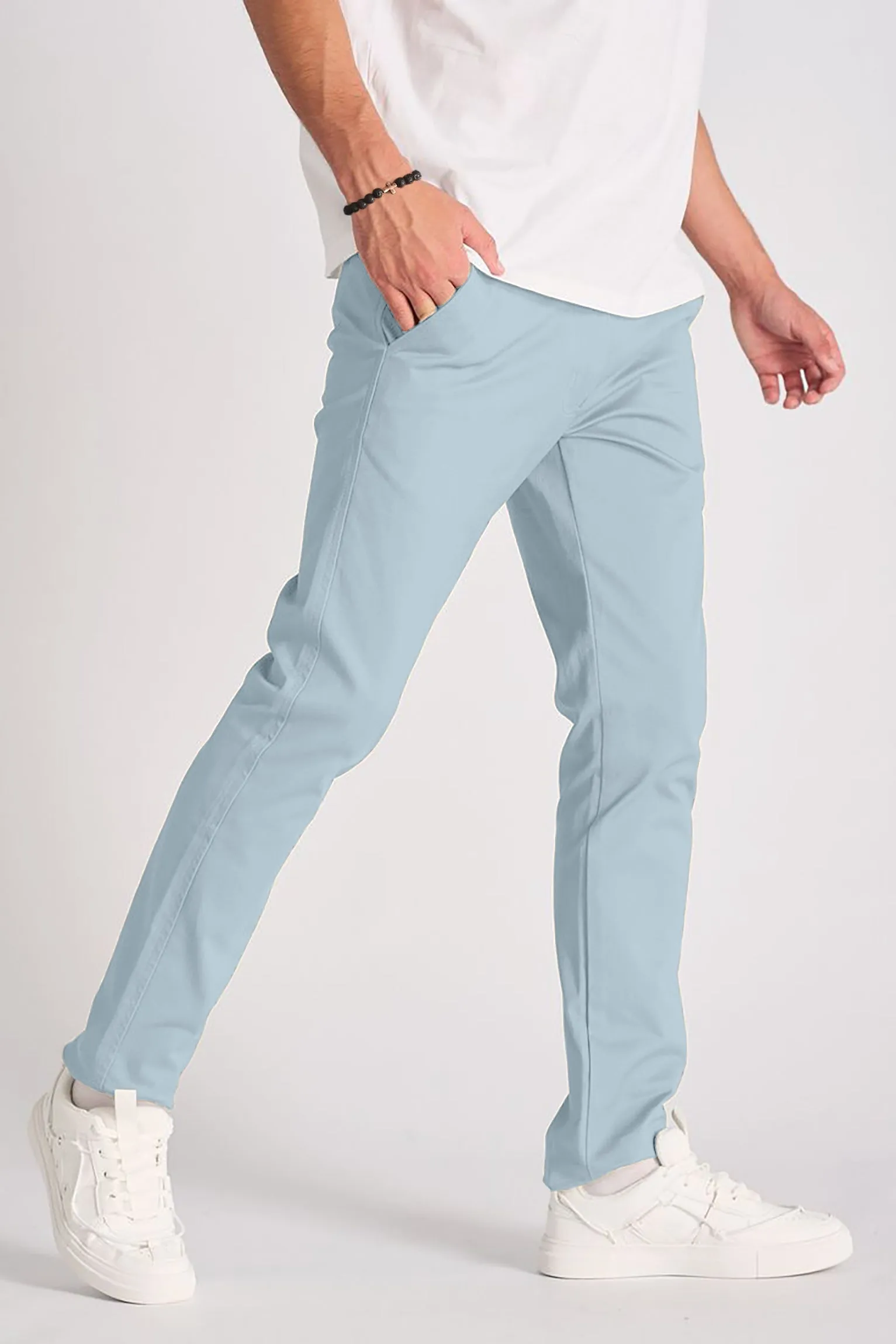 Echo slim chino trouser in Sky Blue