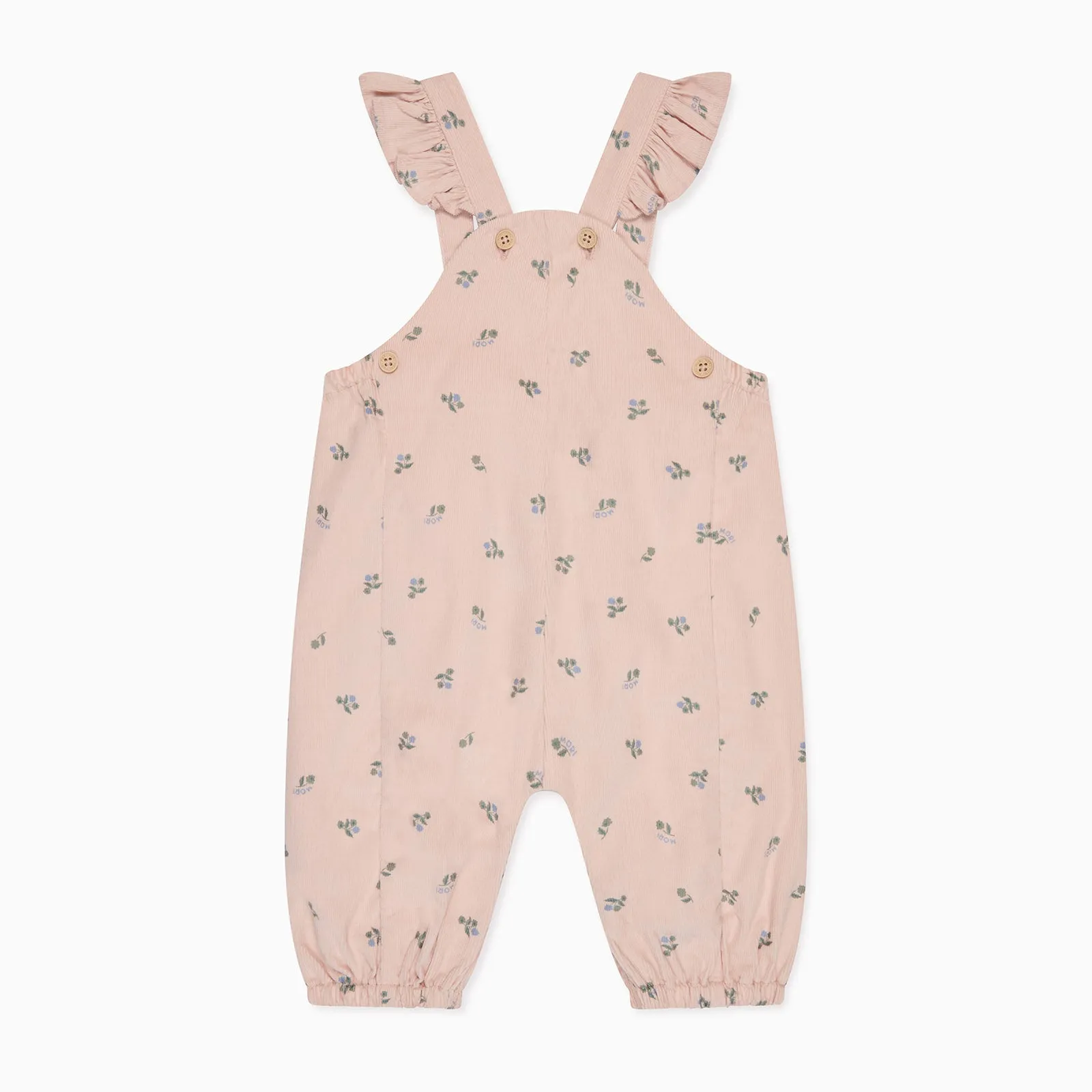 Floral Frilled Corduroy Overalls