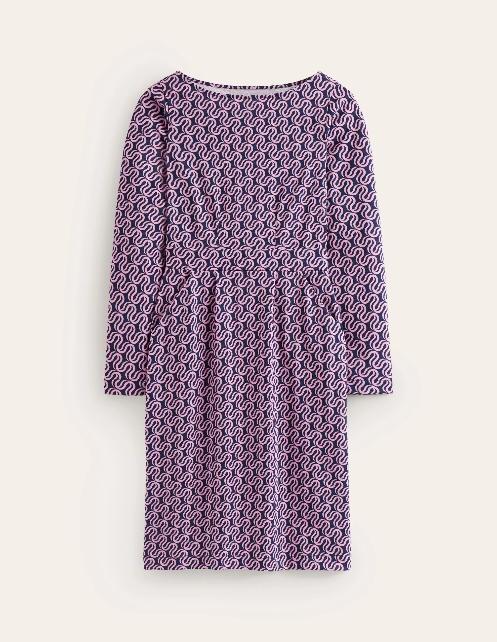 Florrie Long Sleeve Dress-Soft Lavender, Ribbon Wave