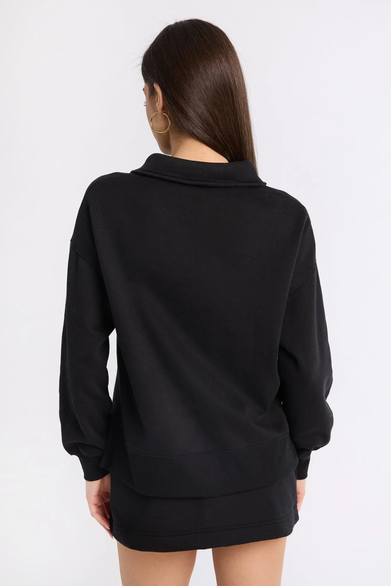 Long Sleeve Polo Sweatshirt