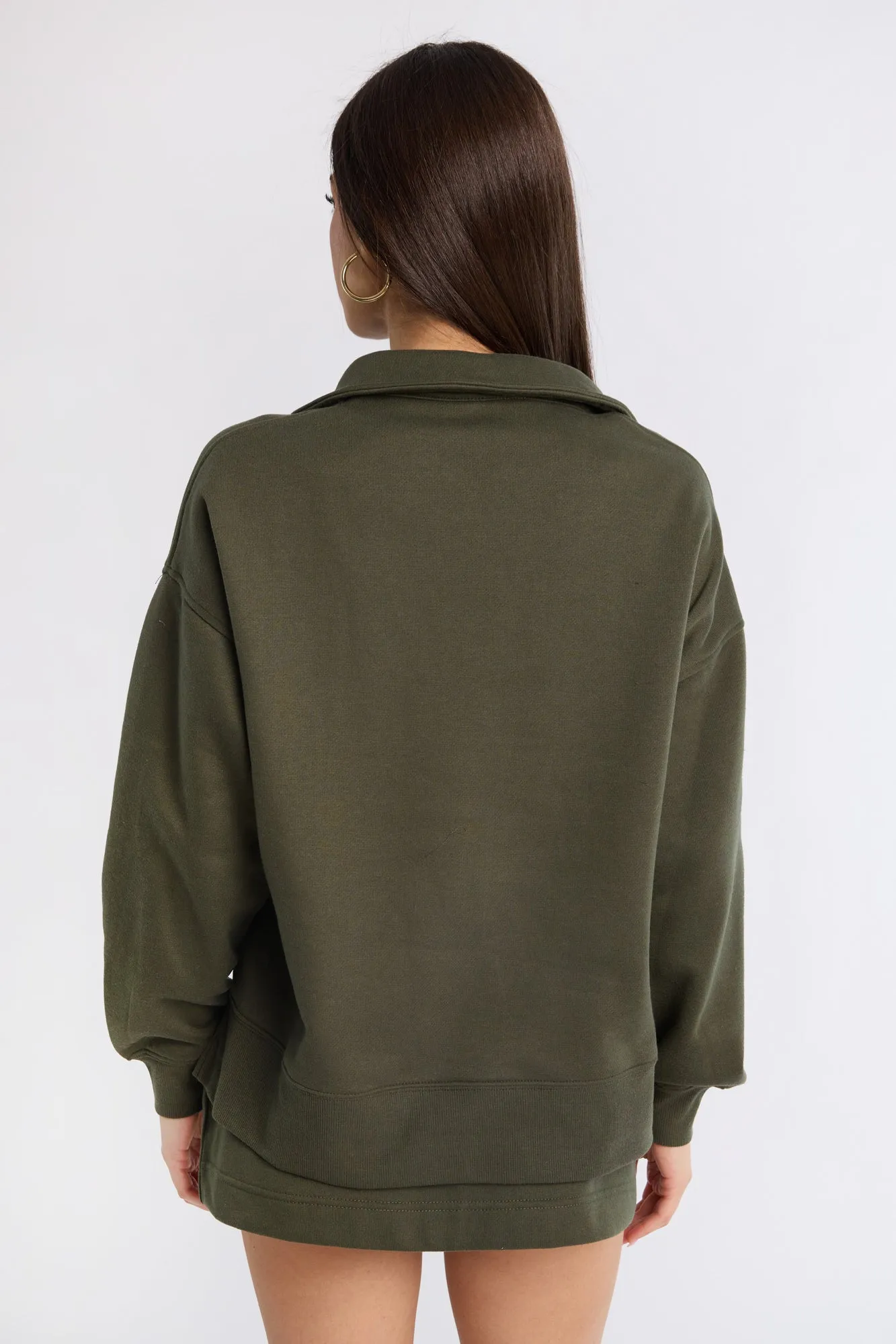 Long Sleeve Polo Sweatshirt