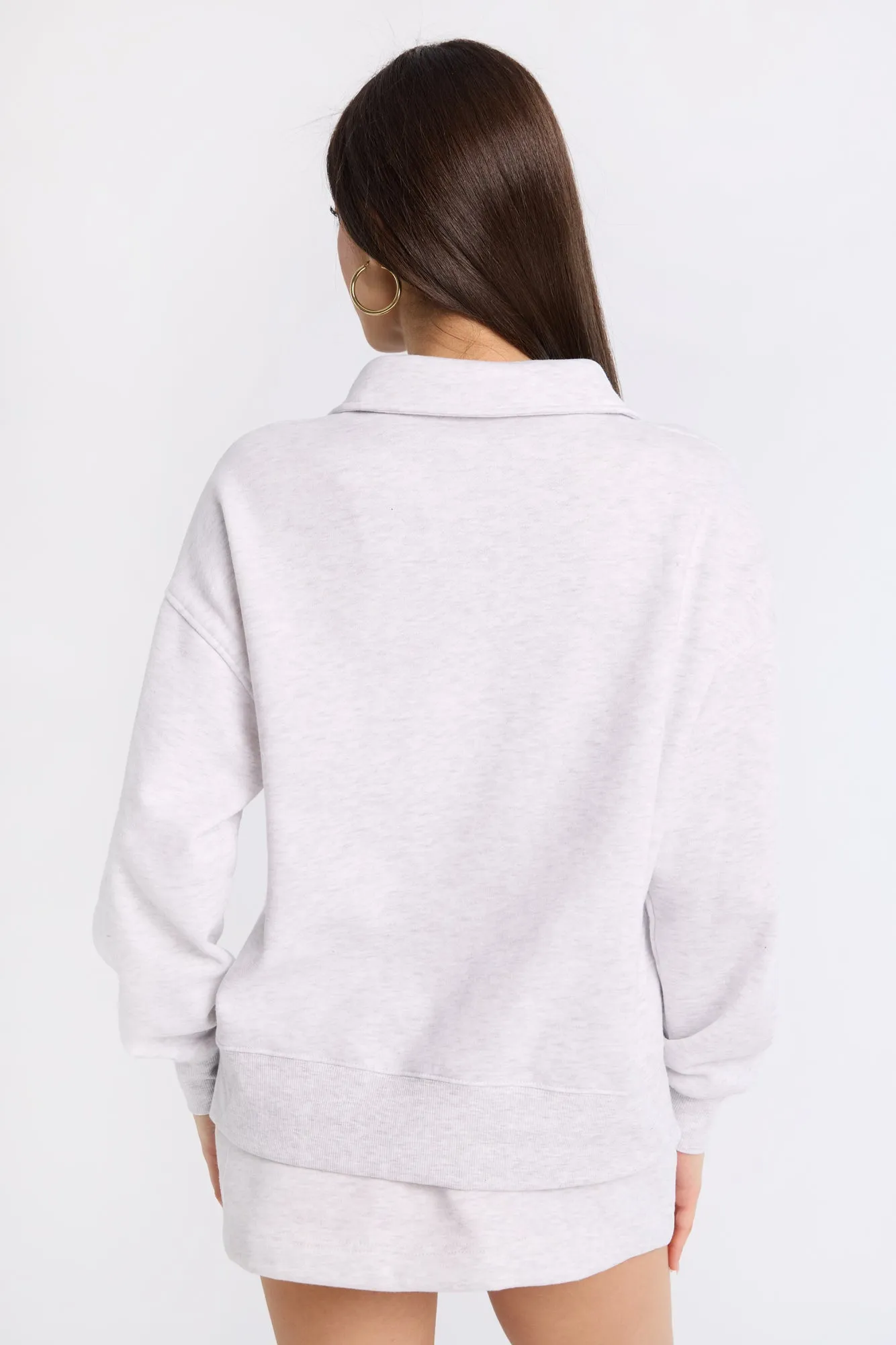 Long Sleeve Polo Sweatshirt