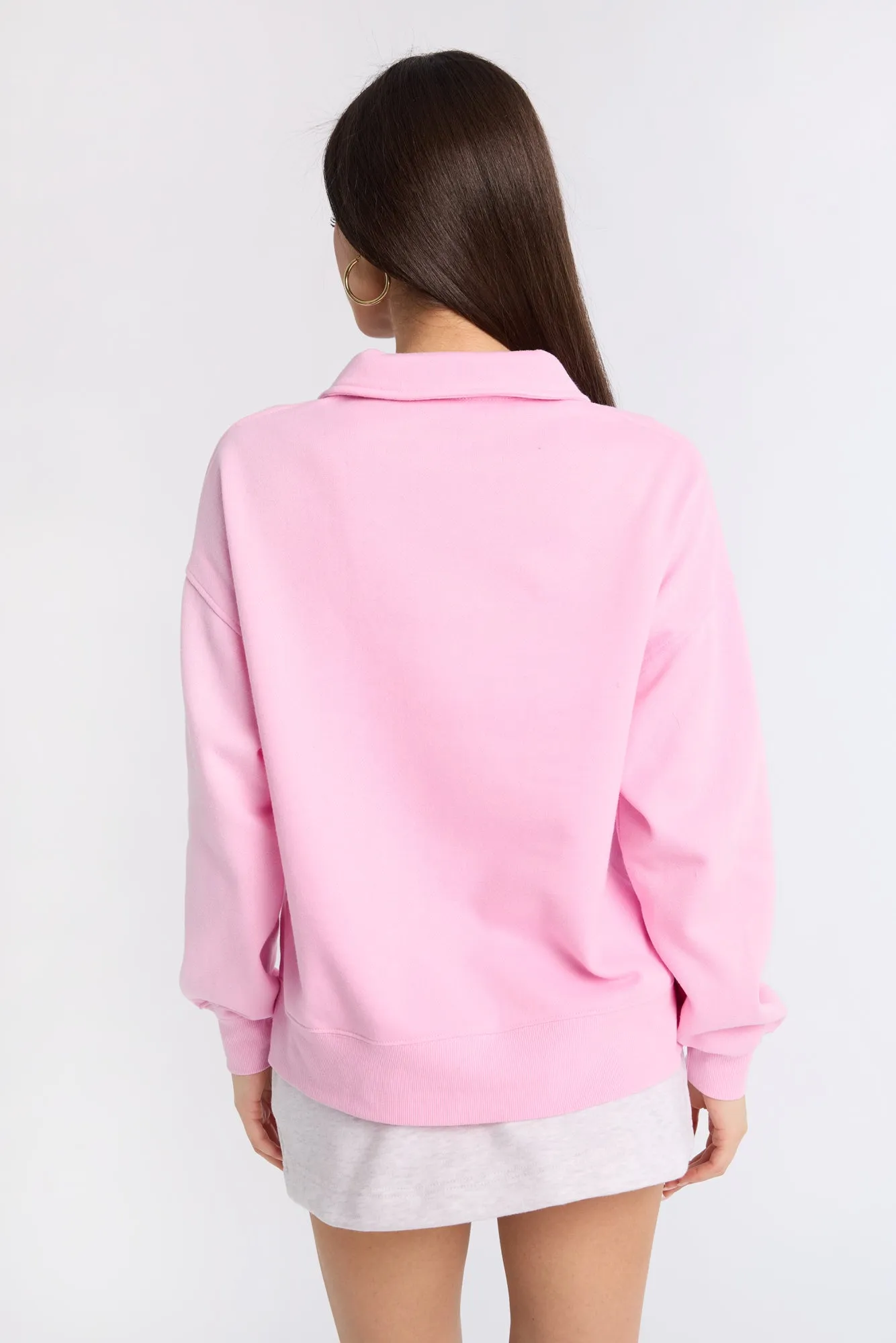 Long Sleeve Polo Sweatshirt