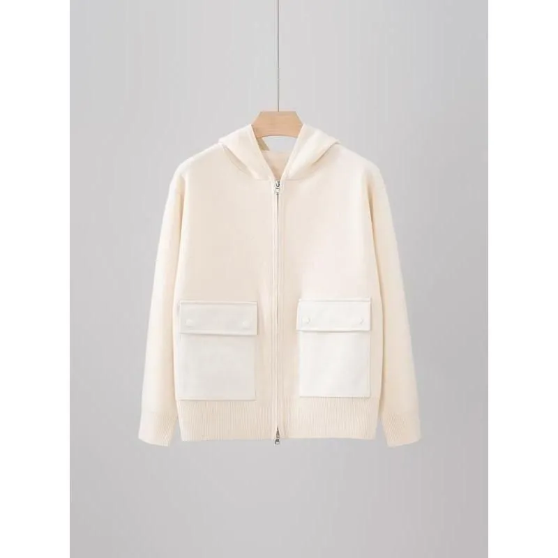 Luxurious Cashmere Zipper Hoodie Jacket