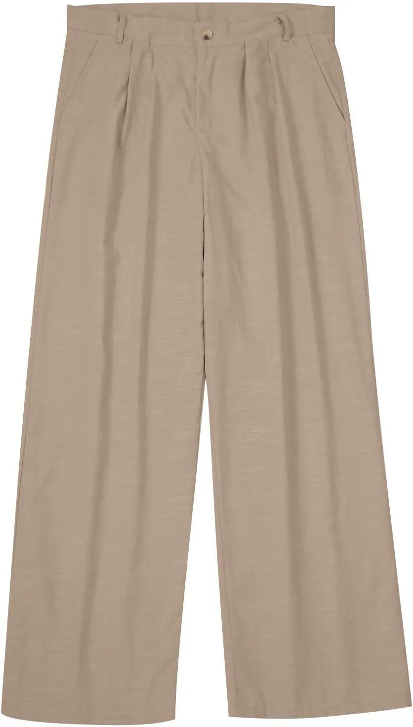 Mens Linen Pants Beach Wedding Formal Dress Pants Casual Summer Lightweight Breathable Wide Leg Trousers