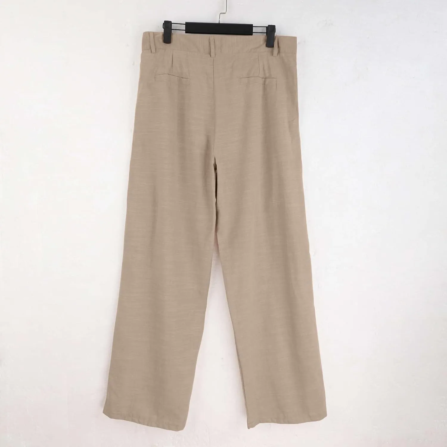 Mens Linen Pants Beach Wedding Formal Dress Pants Casual Summer Lightweight Breathable Wide Leg Trousers