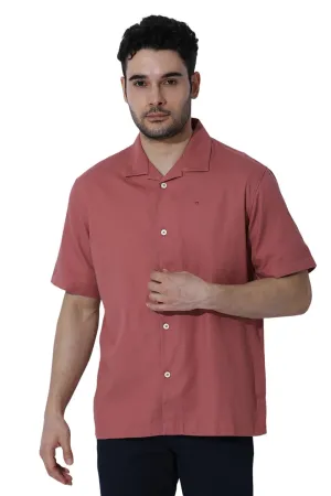 Relaxed Fit Cotton Dobby Halfsleeves Shirt