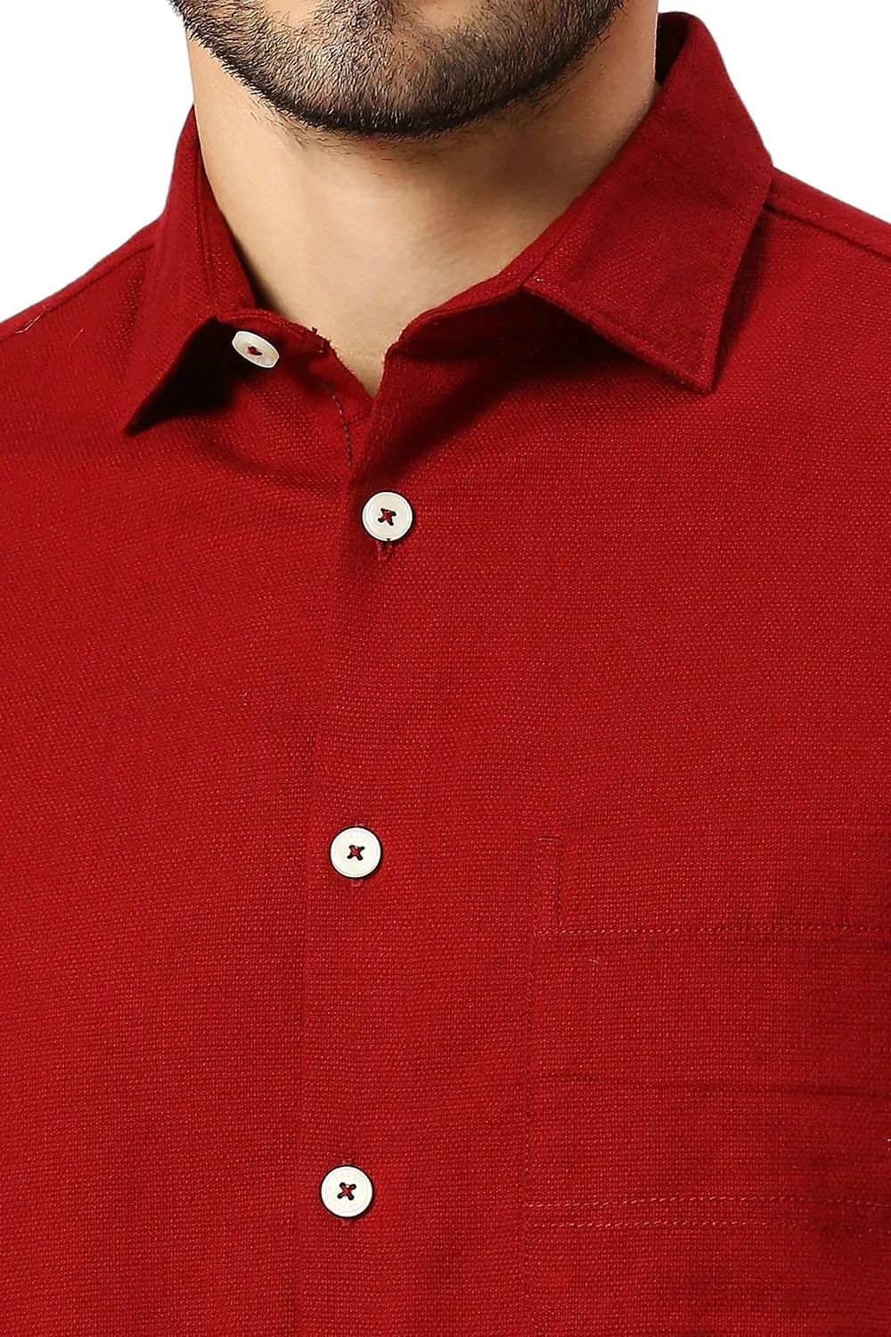 Relaxed Fit Cotton Hopsack Slub Dobby Shirt