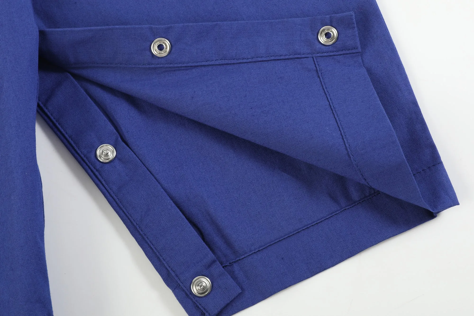 Royal Blue Santa and Sleigh Smocked Overalls