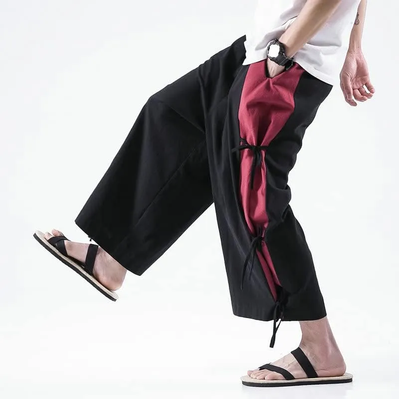 Summer Chinese Style Male Loose Cross Pants Casual Harem Pants Men Hip Hop Baggy Streetwear Men Breathable Trousers