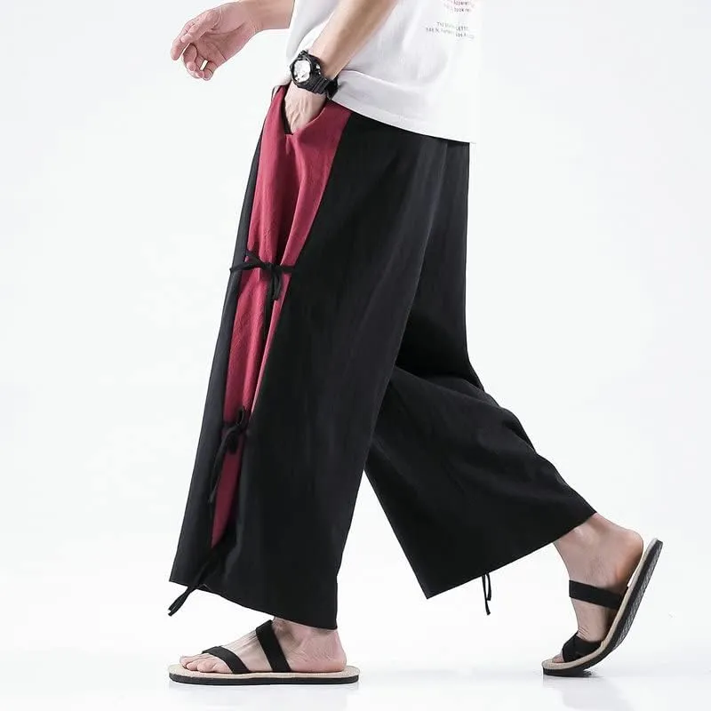 Summer Chinese Style Male Loose Cross Pants Casual Harem Pants Men Hip Hop Baggy Streetwear Men Breathable Trousers