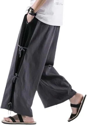 Summer Chinese Style Male Loose Cross Pants Casual Harem Pants Men Hip Hop Baggy Streetwear Men Breathable Trousers