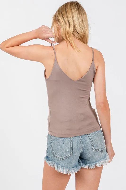 Taupe Double Layer Cami Top
